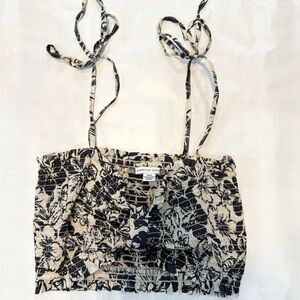 Smocked Sleeveless Crop Tank Top